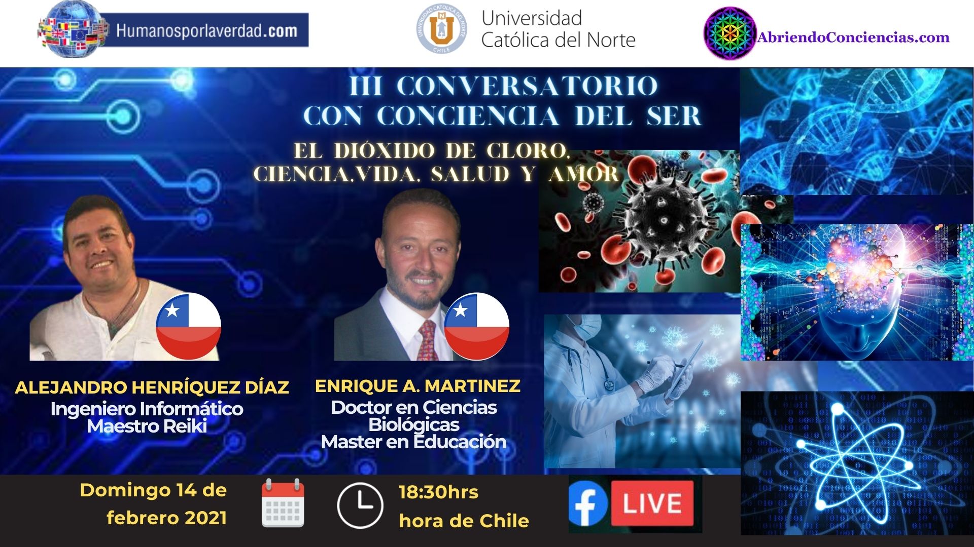 III Conversatorio  con conciencia del SER - El dióxido de cloro,  ciencia,vida, salud y amor